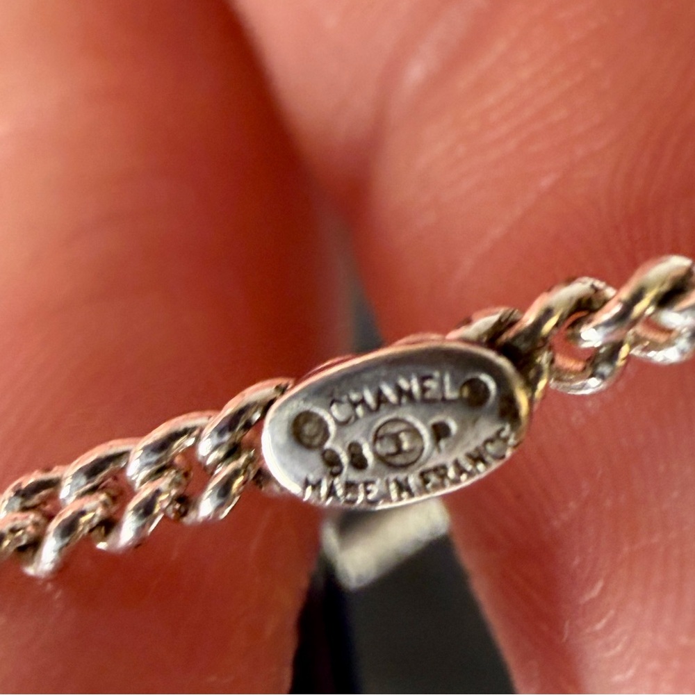 Chanel .925 Sterling Silver Bead Bracelet | Full Incusion | Chanel Stamp 98P - Picture 6 of 8